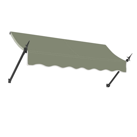 Awntech 8.38 Ft New Orleans Fixed Awning Canopy with Spear Arms (100.5in x 24in x 16in), Sage