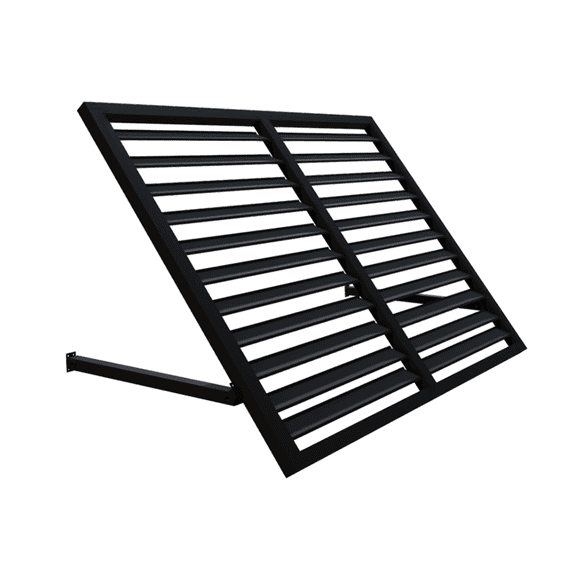 Awntech 3.67 Ft Bahama Shutter Fixed Awning Canopy (44in x 24in x 24in), Black
