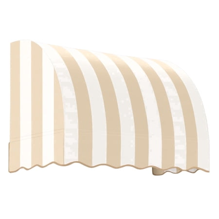 Awntech 3.38 Ft Savannah Waterfall Closed-Sides Awning Canopy (40.5in x 31in x 24in), Linen/White Stripe
