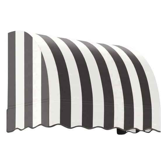 Awntech 4.38 Ft Savannah Waterfall Closed-Sides Awning Canopy (52.5in x 31in x 24in), Black/White Stripe