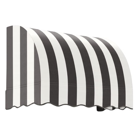 Awntech 4.38 Ft Savannah Waterfall Closed-Sides Awning Canopy (52.5in x 31in x 24in), Black/White Stripe