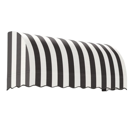 Awntech 5.38 Ft Savannah Waterfall Closed-Sides Awning Canopy (64.5in x 31in x 24in), Black/White Stripe