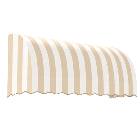 Awntech 5.38 Ft Savannah Waterfall Closed-Sides Awning Canopy (64.5in x 31in x 24in), Linen/White Stripe