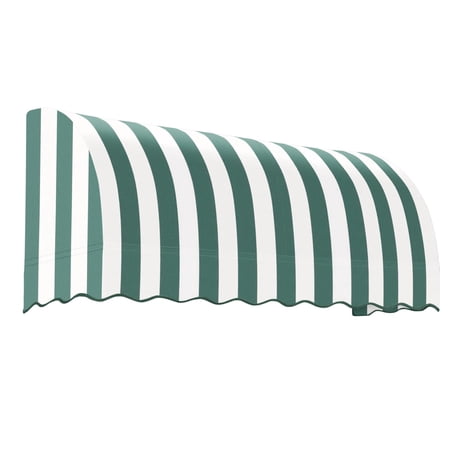 Awntech 6.38 Ft Savannah Waterfall Closed-Sides Awning Canopy (76.5in x 31in x 24in), Forest/White Stripe