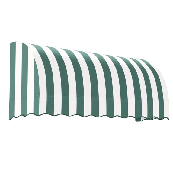 Awntech 6.38 Ft Savannah Waterfall Closed-Sides Awning Canopy (76.5in x 31in x 24in), Forest/White Stripe
