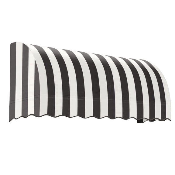 Awntech 8.38 Ft Savannah Waterfall Closed-Sides Awning Canopy (100.5in x 31in x 24in), Black/White Stripe
