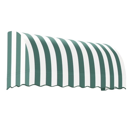 Awntech 8.38 Ft Savannah Waterfall Closed-Sides Awning Canopy (100.5in x 31in x 24in), Forest/White Stripe