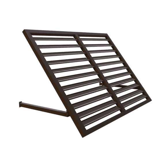 Awntech 3.38 Ft Bostonian Dome-Shaped Fixed Awning Canopy (40.5in x 26.25in x 20.25in), Terracotta