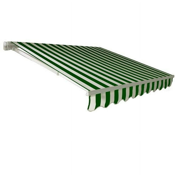Awntech CAM12-US-FW 12 ft. California Manual Retractable Awning, Forest Green & White - 120 in.