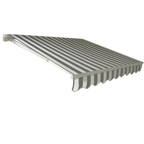 Awntech CAM12-US-GW 12 ft. California Manual Retractable Awning, Gray & White - 120 in.
