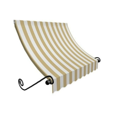Awntech CH22-US-3LW 3.38 ft. Charleston Window & Entry Awning, Linen & White - 31 x 24 in.