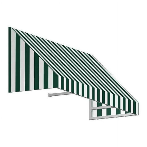 Awntech CN33-US-3FW 3.38 ft. New Yorker Window & Entry Awning, Forest Green & White - 44 x 36 in.