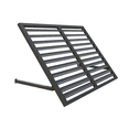 thumbnail image 1 of Awntech 3.38 Ft Charleston Sloped Fixed Awning with Scrolled Iron Arms (40.5in x 36in x 36in), Bright Blue/White Stripe, 1 of 2