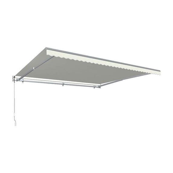 Awntech DM14-US-OAT 14 ft. Destin with Hood Manual Retractable Awning, Oatmeal Spec - 120 in.