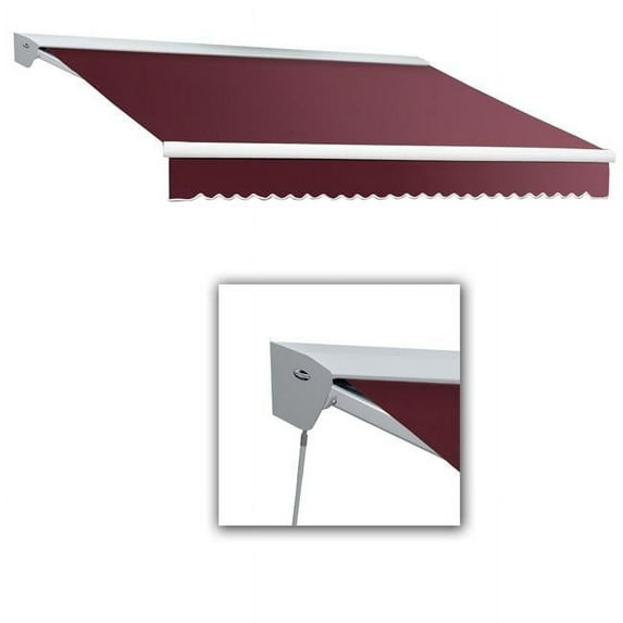 Awntech DTL12-US-B 12 ft. Destin with Hood Left Motor & Remote Retractable Awning, Burgundy - 120 in.