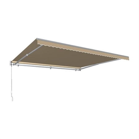 Awntech DTL8-US-T 8 ft. Destin with Hood Left Motor & Remote Retractable Awning, Tan - 78 in.