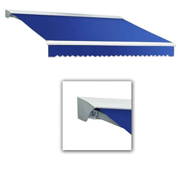 Awntech DTR18-US-BB 18 ft. Destin with Hood Right Motor & Remote Retractable Awning, Bright Blue - 120 in.