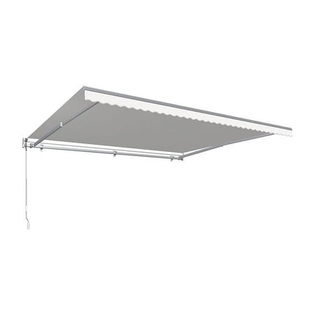 Awntech DTR8-US-W 8 ft. Destin with Hood Right Motor & Remote Retractable Awning, Off White - 78 in.