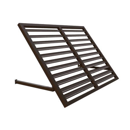 Awntech 3.38 Ft Dallas Retro Straight Slope Fixed Awning with Anodized Arms (40.5in x 16in x 30in), Brown