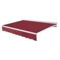 thumbnail image 1 of Awntech 12 Ft Destin Left Motorized Heavy Duty Patio Retractable Awning with Protective Hood (144in x 10.38in x 120in), Burgundy, 1 of 8