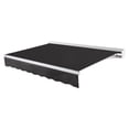 thumbnail image 1 of Awntech 14 Ft Destin Left Motorized Heavy Duty Patio Retractable Awning with Protective Hood (168in x 10.38in x 120in), Black, 1 of 8