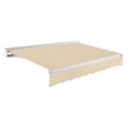 thumbnail image 1 of Awntech 12 Ft Destin Right Motorized Heavy Duty Patio Retractable Awning with Protective Hood (144in x 10.38in x 120in), Tan, 1 of 9