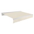 thumbnail image 1 of Awntech 8 Ft Destin Right Motorized Heavy Duty Patio Retractable Awning with Protective Hood (96in x 10.38in x 78in), Linen, 1 of 9