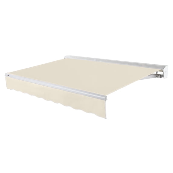 Awntech 20 Ft Destin Left Motorized Heavy Duty Patio Retractable Awning with Protective Hood (240in x 10.38in x 120in), Linen