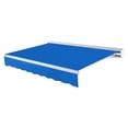thumbnail image 1 of Awntech 20 Ft Destin Left Motorized Heavy Duty Patio Retractable Awning with Protective Hood (240in x 10.38in x 120in), Bright Blue, 1 of 8