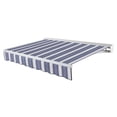 thumbnail image 1 of Awntech 20 Ft Destin Left Motorized Heavy Duty Patio Retractable Awning with Protective Hood (240in x 10.38in x 120in), Navy/Gray/White Multi, 1 of 8