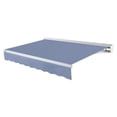 thumbnail image 1 of Awntech 12 Ft Destin Left Motorized Heavy Duty Patio Retractable Awning with Protective Hood (144in x 10.38in x 120in), Dusty Blue, 1 of 8