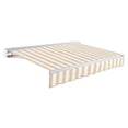 thumbnail image 1 of Awntech 10 Ft Destin Manual Heavy Duty Patio Retractable Awning with Protective Hood (120in x 10.38in x 96in), Linen/White Stripe, 1 of 8