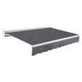 thumbnail image 1 of Awntech 24 Ft Destin Manual Heavy Duty Patio Retractable Awning with Protective Hood (288in x 10.38in x 120in), Gunmetal, 1 of 8