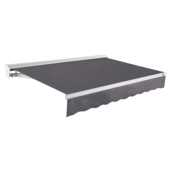 Awntech 24 Ft Destin Manual Heavy Duty Patio Retractable Awning with Protective Hood (288in x 10.38in x 120in), Gunmetal