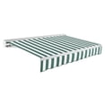 thumbnail image 1 of Awntech 14 Ft Destin Manual Heavy Duty Patio Retractable Awning with Protective Hood (168in x 10.38in x 120in), Forest/White Stripe, 1 of 8