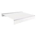 thumbnail image 1 of Awntech 10 Ft Destin Manual Heavy Duty Patio Retractable Awning with Protective Hood (120in x 10.38in x 96in), White, 1 of 8