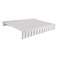 thumbnail image 1 of Awntech 12 Ft Destin Manual Heavy Duty Patio Retractable Awning with Protective Hood (144in x 10.38in x 120in), Gray/White Stripe, 1 of 8