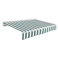 thumbnail image 1 of Awntech 20 Ft Destin Manual Heavy Duty Patio Retractable Awning with Protective Hood (240in x 10.38in x 120in), Forest/White Stripe, 1 of 8