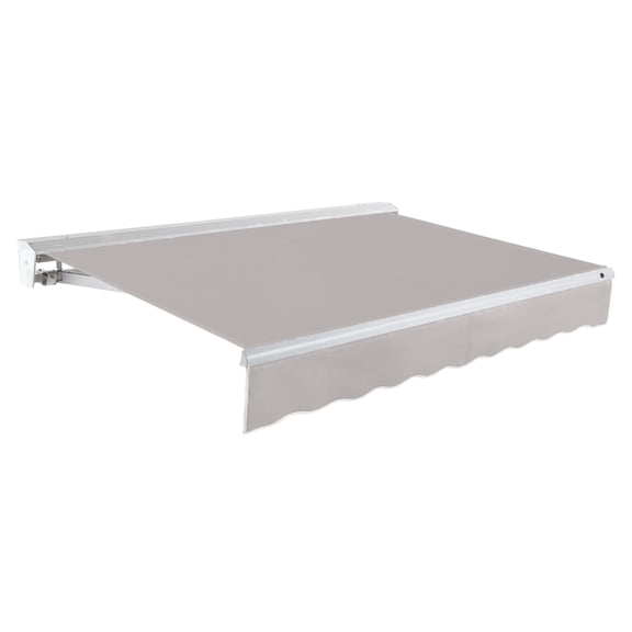 Awntech 8 Ft Destin Right Motorized Heavy Duty Patio Retractable Awning with Protective Hood (96in x 10.38in x 78in), Gray