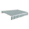 thumbnail image 1 of Awntech 20 Ft Destin Right Motorized Heavy Duty Patio Retractable Awning with Protective Hood (240in x 10.38in x 120in), Forest/White Stripe, 1 of 9
