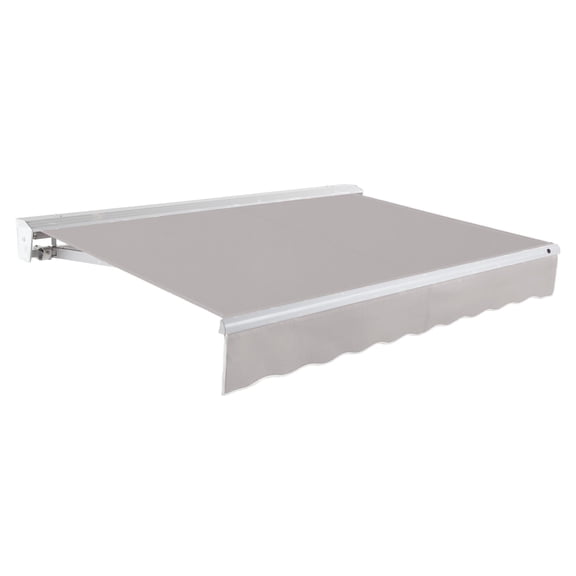 Awntech 8 Ft Destin Right Motorized Heavy Duty Patio Retractable Awning with Protective Hood (96in x 10.38in x 78in), Gray