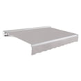 thumbnail image 1 of Awntech 10 Ft Destin Right Motorized Heavy Duty Patio Retractable Awning with Protective Hood (120in x 10.38in x 96in), Gray, 1 of 9