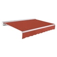 thumbnail image 1 of Awntech 12 Ft Destin Right Motorized Heavy Duty Patio Retractable Awning with Protective Hood (144in x 10.38in x 120in), Terracotta, 1 of 9