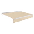 thumbnail image 1 of Awntech 24 Ft Destin Right Motorized Heavy Duty Patio Retractable Awning with Protective Hood (288in x 10.38in x 120in), Tan, 1 of 9