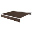thumbnail image 1 of Awntech 18 Ft Destin Left Motorized Heavy Duty Patio Retractable Awning with Protective Hood (216in x 10.38in x 120in), Brown, 1 of 8