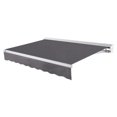 thumbnail image 1 of Awntech 8 Ft Destin Left Motorized Heavy Duty Patio Retractable Awning with Protective Hood (96in x 10.38in x 78in), Gunmetal, 1 of 8