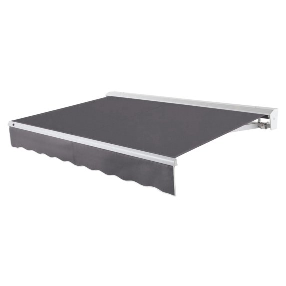 Awntech 8 Ft Destin Left Motorized Heavy Duty Patio Retractable Awning with Protective Hood (96in x 10.38in x 78in), Gunmetal