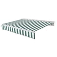thumbnail image 1 of Awntech 18 Ft Destin Left Motorized Heavy Duty Patio Retractable Awning with Protective Hood (216in x 10.38in x 120in), Forest/White Stripe, 1 of 8