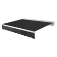 thumbnail image 1 of Awntech 16 Ft Destin Left Motorized Heavy Duty Patio Retractable Awning with Protective Hood (192in x 10.38in x 120in), Black, 1 of 8
