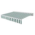 thumbnail image 1 of Awntech 16 Ft Destin Left Motorized Heavy Duty Patio Retractable Awning with Protective Hood (192in x 10.38in x 120in), Forest/White Stripe, 1 of 8